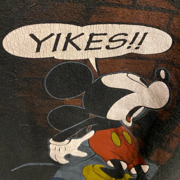 Vintage Walt Disney Company XL Sweatshirt Mickey Mouse Scared Of Shadow Black - Picture 2 of 8